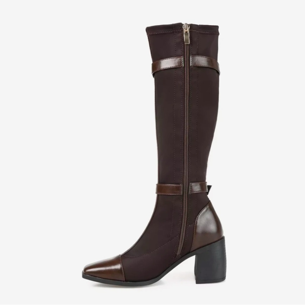 Journee Collection Gaibree Riding Knee-High Chunky Heel Boots 10XWC Calf 15” NWT - Picture 4 of 11